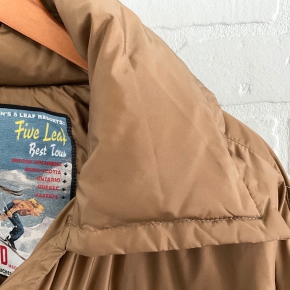 DSQUARED Down Women’s Parks Jacket Puffer Tan Gold Bronze Luxury S Oversized - Picture 13 of 16